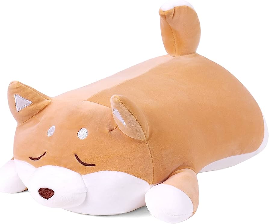 Peluche Shiba Inu Géante Coussin Câlin - Chien Réaliste Et Doux - Décoration Ou Cadeau